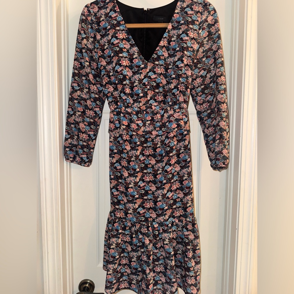 J.Crew Floral V-Neck Dress | Long Sleeve | Paisley Floral Print | Size 2